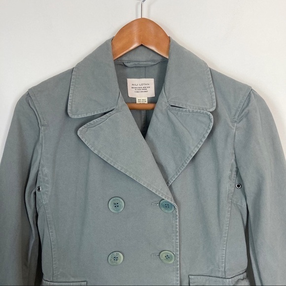 NILI LOTAN Double Breasted Cotton Blazer Jacket - Picture 7 of 14